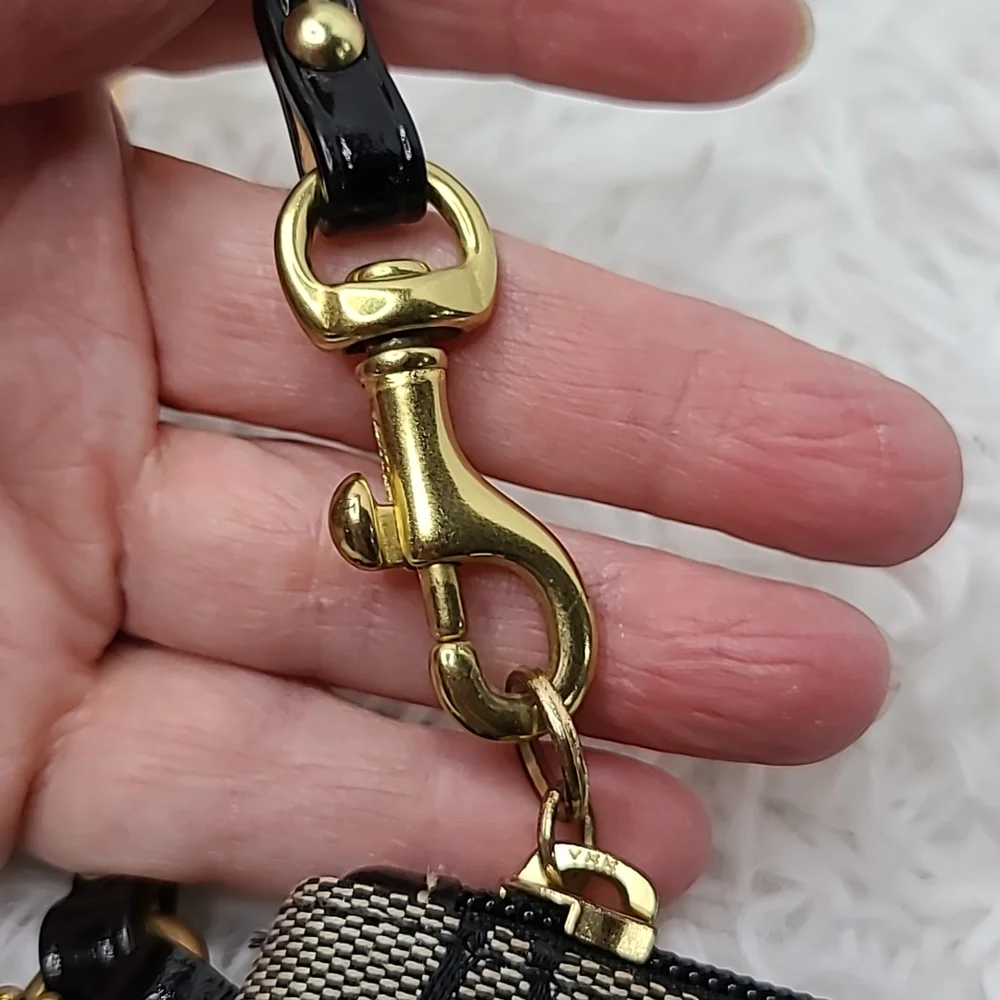 Coach Black/Tan Wristlet
